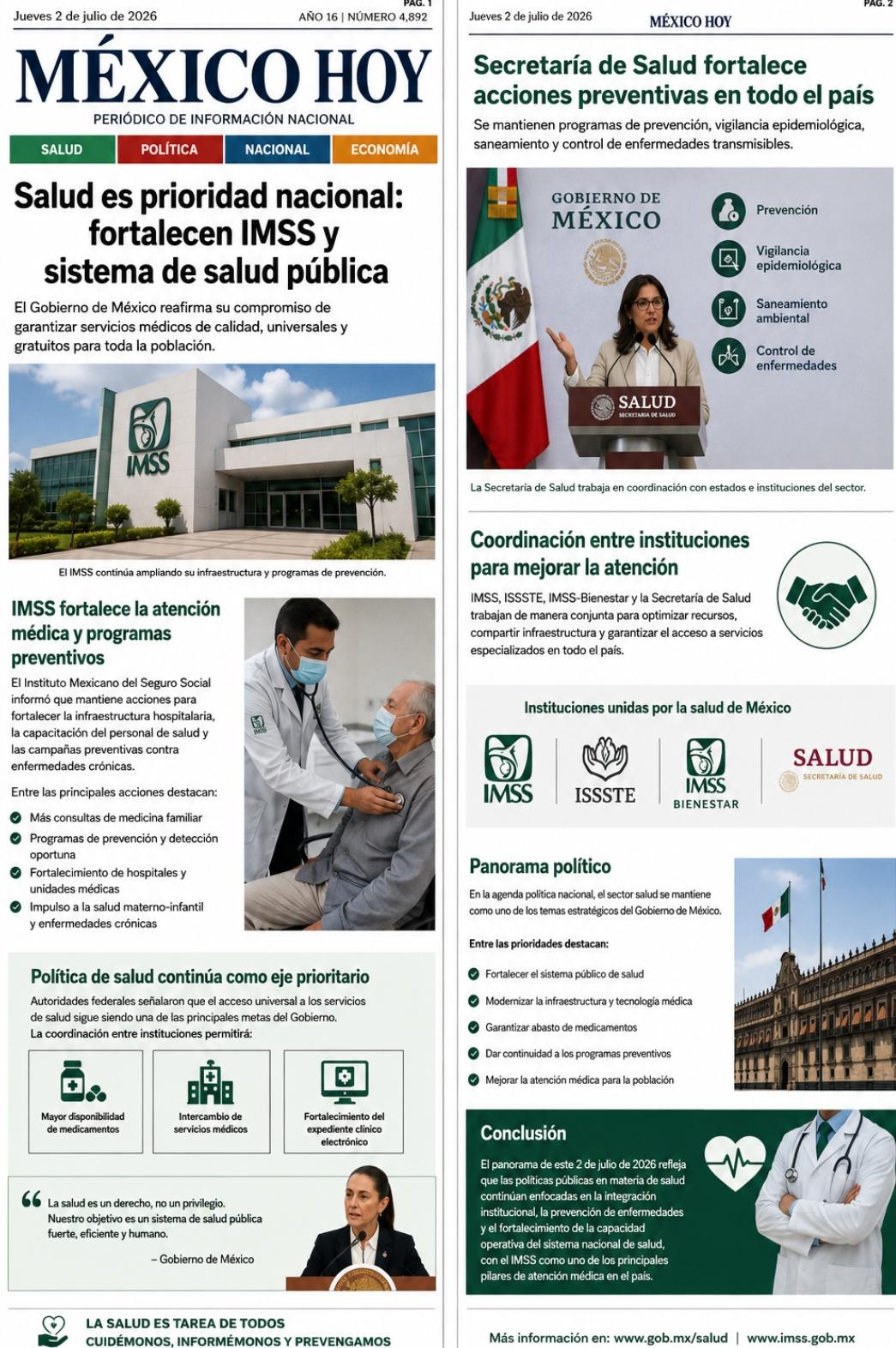 El Gobierno de México continúa impulsando la coordinación entre las instituciones públicas de salud.